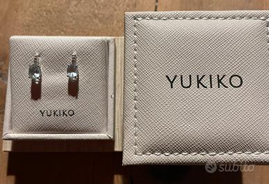 Orecchini YUKIKO oro bianco, diamanti, acquamarin