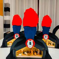 Lucerna Carabinieri con presepe artigianale a LED 