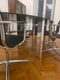 tavolo sala riunioni vetro opaco