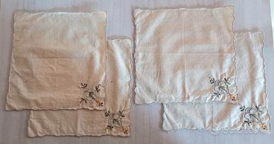 4 Tovaglioli da Tè Vintage in Lino (Anni '50/'60)