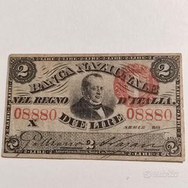 2 lire Radar  Cavour Regno d'Italia  25/7/1886