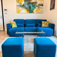 Divano lineare con sedute estraibili