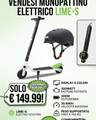 Monopattino elettrico 36v 350watt