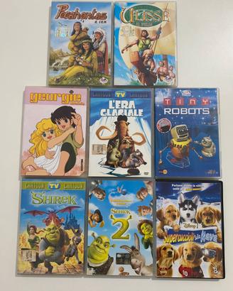 8 dvd film bambini: SHREK, L’era glaciale, Ulisse
