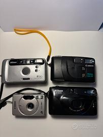 Lotto 4 fotocamere vintage Nikon e Canon