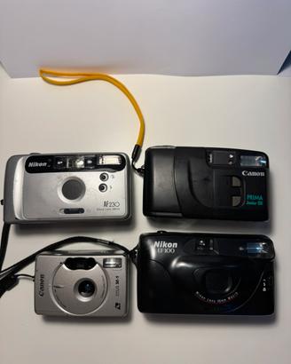 Lotto 4 fotocamere vintage Nikon e Canon