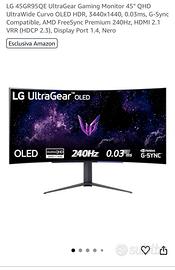 Monitor OLED LG 45GR95QE 45” Ultra Wide NUOVO