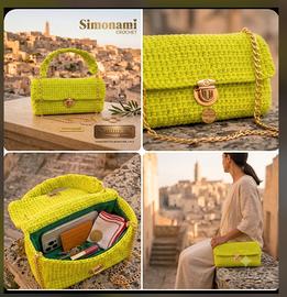 Borsa SIMONAMI CROCHET Lime Handmade 