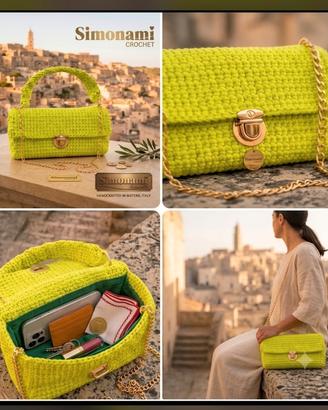 Borsa SIMONAMI CROCHET Lime Handmade 