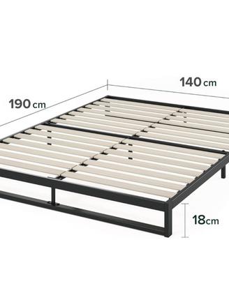 Struttura letto 140 x 190 X 18 con doghe in legno