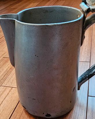 Bricco Caffettiera vintage metallo con coperchio