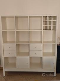 Scaffale IKEA KALLAX 4x4 Bianco + Accessori (Ottim