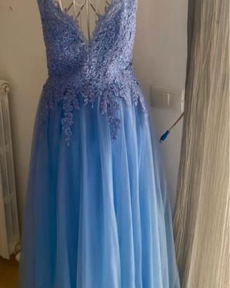 abito azzurro lungo M/L