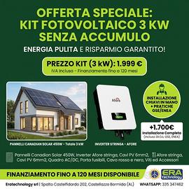 Kit Fotovoltaico 3 kW Pannelli + Inverter — €1.999