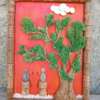 Quadro con tappi di sughero 