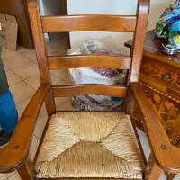 Sedia-poltrona noce massiccio