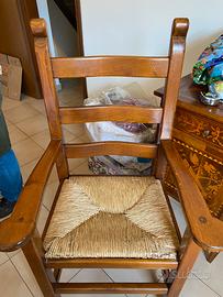 Sedia-poltrona noce massiccio