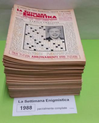 LA SETTIMANA ENIGMISTICA, anno 1988, parzialmente