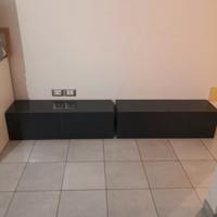 2 mobiletti grigio scuro lucido 100 x 30 x 30