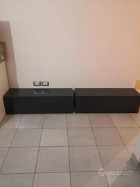 2 mobiletti grigio scuro lucido 100 x 30 x 30