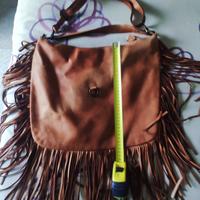 borsa vera pelle vintage con frange