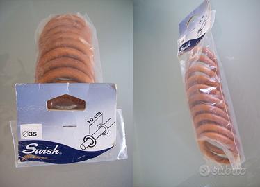 Confezione 10 pzz Anelli in legno mogano per tende