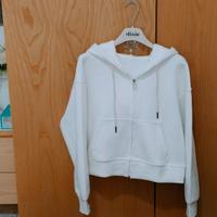 Felpa bianca con zip-Nuovissima 🤍