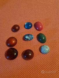 set cabochon vintage in pietre e cristalli