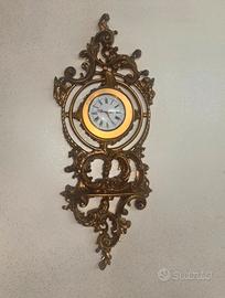 Orologio da parete in legno intagliato barocco