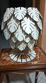 Lume in legno fatto a mano – Design foglie tropica