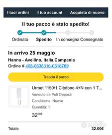 Citofono nuovo appena comprato