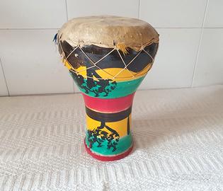 Tamburo Bongo in terracotta pelle Vintage africano