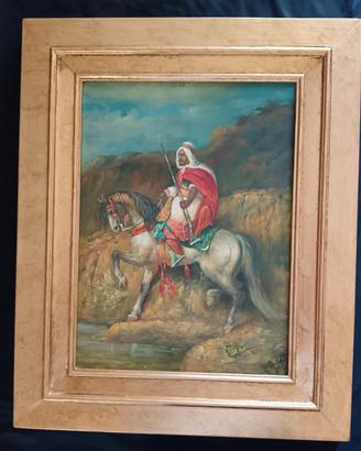 Quadro orientalista dipinto olio su legno 
