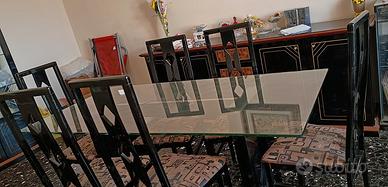 tavolo in vetro + 6 sedie 