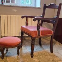 Rara Sedia d’Epoca Edoardiana con Poggiap