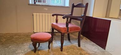 Rara Sedia d’Epoca Edoardiana con Poggiap