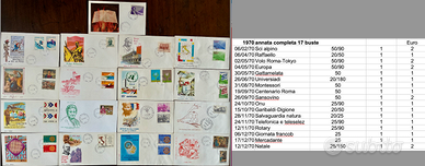 buste fdc 1970 annata completa