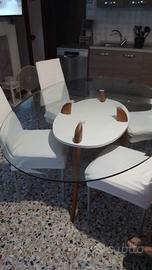 Tavolo ovale in cristallo spesso 180×120