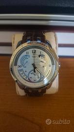 Swatch cronografo al quarzo cinturino in pelle