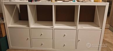 Mobile IKEA KALLAX bianco con cassetti e sportelli