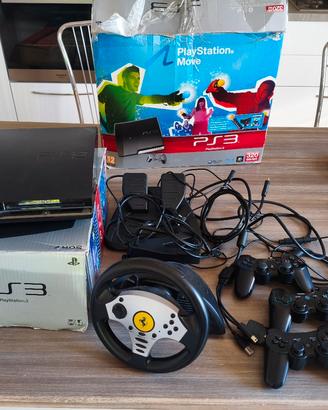 PS3 con volante  ed accessori 