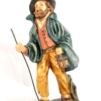 Presepe 20 cm pastore con lanterna cartapesta