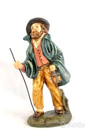 Presepe 20 cm pastore con lanterna cartapesta