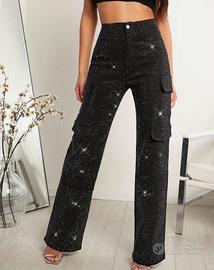 Pantalone jeans donna glitter