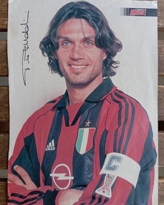Mini Poster Vintage Forza Milan - Maldini 1999