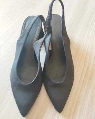 Sandali Slingback Stradivarius Nere