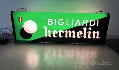 INSEGNA BIFACCIALE HERMALIN anni 80