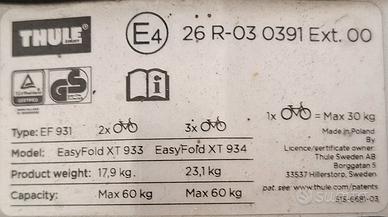 Thule EasyFold XT 3 (933) - Portabici pieghevole 2