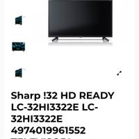 Televisore 32 pollici con supporto muro