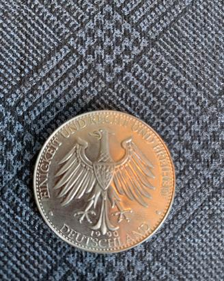 Moneta Argento Germania Unita 1990 Riunificazione